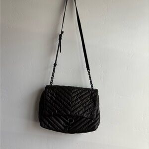 Rebecca Minkoff Black Quilted Crossbody Bag with Chain Strap